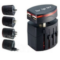 Custom Universal World Travel Adapter Converter Double USB Ports by WANYU